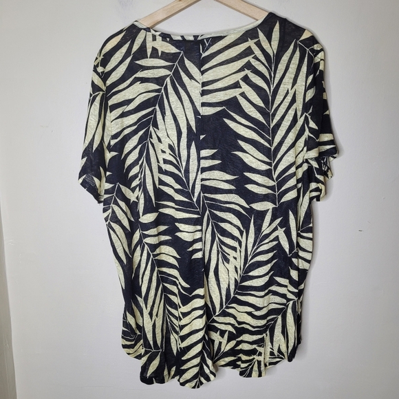NWT Nicole Miller 100% Linen Tropical Top 2X Lightweight Beach Resortwear - Picture 4 of 6